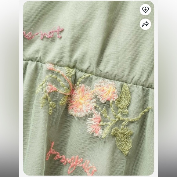 BloomChic Plus Size Overlap Collar Mesh Floral Embroidered Party Dress - Picture 5 of 6